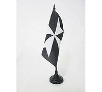 AZ FLAG Drapeau de table Ordre des Chevaliers de l'Hopital de Saint Jean de Jérusalem 15x15cm - PETIT Drapeaux DE BUREAU catholique 15 x 15 cm