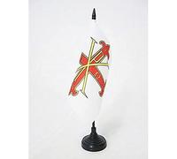 AZ FLAG Drapeau de table Ordre sacré et militaire constantinien de Saint-Georges 15x15cm - PETIT Drapeaux DE BUREAU Croix de l'ordre constantinien 15 x 15 cm