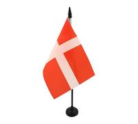 AZ FLAG - Drapeau De Table Ordre Saint-Jean de Jérusalem 21x14 cm - Petit Drapeau De L'Ordre De Malte De Bureau 100% Polyester Avec Hampe De 25cm Et Socle En Plastique Noir
