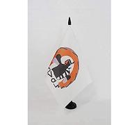 AZ FLAG - Drapeau De Table Oujé-Bougoumou du Québec 21x14 cm - Petit Drapeau Amérindien De Bureau 100% Polyester Avec Hampe De 25cm Et Socle En Plastique Noir