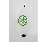 AZ FLAG - Drapeau De Table Padanie indépendantiste 21x14 cm - Petit Drapeau De L'Italie Du Nord De Bureau 100% Polyester Avec Hampe De 25cm Et Socle En Plastique Noir