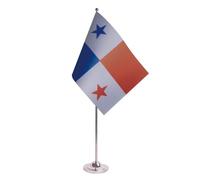 AZ FLAG - Drapeau De Table Panama Prestige - Drapeau Panaméen De Bureau En Satin Avec Hampe De 30cm Et Socle En Métal - 22x15 cm