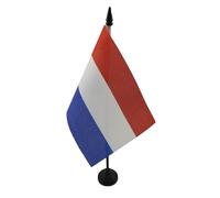 AZ FLAG - Drapeau De Table Pays-Bas - 15x10 cm - Mini Drapeau Hollandais De Bureau 100% Polyester Avec Hampe De 25cm Et Socle En Plastique Noir