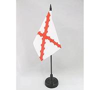 AZ FLAG - Drapeau De Table Pays-Bas espagnols - 15x10 cm - Mini Drapeau Du Territoire Des Dix-Sept Provinces De Bureau 100% Polyester Avec Hampe De 25cm Et Socle En Plastique Noir