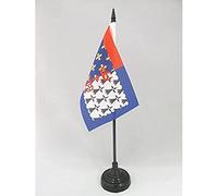 AZ FLAG - Drapeau De Table Pays de la Loire - 15x10 cm - Mini Drapeau Ligérien De Bureau 100% Polyester Avec Hampe De 25cm Et Socle En Plastique Noir