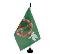 AZ FLAG - Drapeau De Table Peace and Love Colombe 21x14 cm - Petit Drapeau De La Paix De Bureau 100% Polyester Avec Hampe De 25cm Et Socle En Plastique Noir