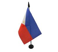 AZ FLAG - Drapeau De Table Philippines - 15x10 cm - Mini Drapeau Philippin De Bureau 100% Polyester Avec Hampe De 25cm Et Socle En Plastique Noir