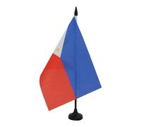 AZ FLAG - Drapeau De Table Philippines 21x14 cm - Petit Drapeau Philippin De Bureau 100% Polyester Avec Hampe De 25cm Et Socle En Plastique Noir
