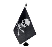 AZ FLAG Drapeau de Table Pirate tête de mort et os 21x14 cm Socle Plastique