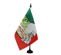 AZ FLAG - Drapeau De Table Pizza chaude 21x14 cm - Petit Drapeau Hot Pizza De Bureau 100% Polyester Avec Hampe De 25cm Et Socle En Plastique Noir