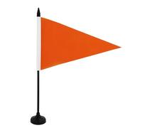 AZ FLAG - Drapeau De Table Plage orange triangle 21x14 cm - Petit Drapeau De Baignade De Bureau 100% Polyester Avec Hampe De 25cm Et Socle En Plastique Noir