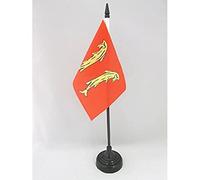 AZ FLAG - Drapeau De Table Principauté de Montbéliard - 15x10 cm - Mini Drapeau De Montbéliard De Bureau 100% Polyester Avec Hampe De 25cm Et Socle En Plastique Noir
