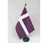 AZ FLAG - Drapeau De Table Protestantisme 21x14 cm - Petit Drapeau De La Religion Protestante De Bureau 100% Polyester Avec Hampe De 25cm Et Socle En Plastique Noir