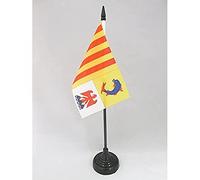 AZ FLAG - Drapeau De Table Provence-Alpes-Côte d'Azur - 15x10 cm - Mini Drapeau Provençal De Bureau 100% Polyester Avec Hampe De 25cm Et Socle En Plastique Noir