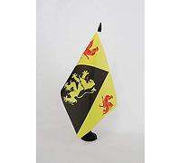 AZ FLAG - Drapeau De Table Province de Brabant wallon 21x14 cm - Petit Drapeau De Wallonie De Bureau 100% Polyester Avec Hampe De 25cm Et Socle En Plastique Noir