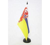 AZ FLAG - Drapeau De Table Province de Limbourg 21x14 cm - Petit Drapeau De Limburg De Bureau 100% Polyester Avec Hampe De 25cm Et Socle En Plastique Noir
