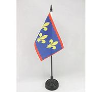 AZ FLAG - Drapeau De Table Province du Berry - 15x10 cm - Mini Drapeau Du Berri Français De Bureau 100% Polyester Avec Hampe De 25cm Et Socle En Plastique Noir