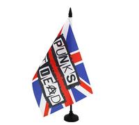 AZ FLAG - Drapeau De Table Punks not Dead 21x14 cm - Petit Drapeau Des Punks De Bureau 100% Polyester Avec Hampe De 25cm Et Socle En Plastique Noir