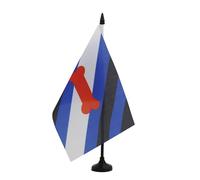 AZ FLAG - Drapeau De Table Puppy Pride fierté du chiot Cuir 21x14 cm - Petit Drapeau Bone Dog Pride De Bureau 100% Polyester Avec Hampe De 25cm Et Socle En Plastique Noir