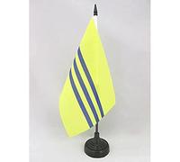 AZ FLAG - Drapeau De Table République de Cochinchine 1946-1954 21x14 cm - Petit Drapeau De L'Ancien Vietnam De Bureau 100% Polyester Avec Hampe De 25cm Et Socle En Plastique Noir