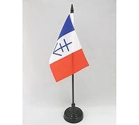 AZ FLAG - Drapeau De Table République Libre du Vercors - 15x10 cm - Mini Drapeau Français De La Résistance De Bureau 100% Polyester Avec Hampe De 25cm Et Socle En Plastique Noir
