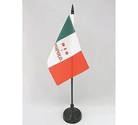 AZ FLAG - Drapeau De Table République romaine 1849-15x10 cm - Mini Drapeau Italien Dio È Popolo De Bureau 100% Polyester Avec Hampe De 25cm Et Socle En Plastique Noir
