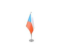 AZ FLAG - Drapeau De Table République tchèque Prestige - Drapeau Tchèque - Tchéquie De Bureau En Satin Avec Hampe De 30cm Et Socle En Métal - 22x15 cm