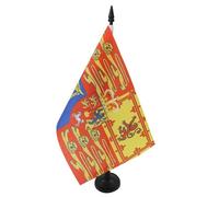 AZ FLAG - Drapeau De Table royal Royaume-Uni 21x14 cm - Petit Drapeau Anglais De Bureau 100% Polyester Avec Hampe De 25cm Et Socle En Plastique Noir