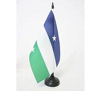 AZ FLAG - Drapeau De Table Royaume d'Araucanie et de Patagonie 21x14 cm - Petit Drapeau Du Royaume De Nouvelle-France De Bureau 100% Polyester Avec Hampe De 25cm Et Socle En Plastique Noir