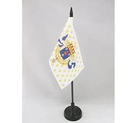 AZ FLAG - Drapeau De Table Royaume de France Cœur de Jésus - 15x10 cm - Mini Drapeau Royaliste Français De Bureau 100% Polyester Avec Hampe De 25cm Et Socle En Plastique Noir
