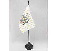 AZ FLAG - Drapeau De Table Royaume de France Grandes Armes - 15x10 cm - Mini Drapeau Royaliste Français De Bureau 100% Polyester Avec Hampe De 25cm Et Socle En Plastique Noir