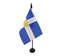 AZ FLAG - Drapeau De Table Royaume de Grèce 1863-1973 21x14 cm - Petit Drapeau Grec Ancien De Bureau 100% Polyester Avec Hampe De 25cm Et Socle En Plastique Noir
