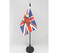 AZ FLAG - Drapeau De Table Royaume-Uni Working Class - 15x10 cm - Mini Drapeau Britannique De Bureau 100% Polyester Avec Hampe De 25cm Et Socle En Plastique Noir