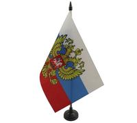 AZ FLAG Drapeau de Table Russie avec aigle 21x14 cm Socle Plastique