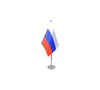 AZ FLAG - Drapeau De Table Russie Prestige - Drapeau Russe De Bureau En Satin Avec Hampe De 30cm Et Socle En Métal - 22x15 cm