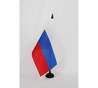 AZ FLAG - Drapeau De Table Russie RSFSR 1991-1993 21x14 cm - Petit Drapeau De La Rsfs Russe De Bureau 100% Polyester Avec Hampe De 25cm Et Socle En Plastique Noir