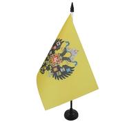 AZ FLAG - Drapeau De Table Russie WWI 21x14 cm - Petit Drapeau Russe De Bureau 100% Polyester Avec Hampe De 25cm Et Socle En Plastique Noir