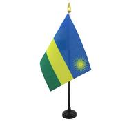 AZ FLAG Drapeau de Table Rwanda 15x10 cm Polyester 100D Socle Plastique