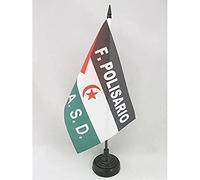 AZ FLAG - Drapeau De Table Sahara Occidental Libre 21x14 cm - Petit Drapeau Du Rasd Sahraoui De Bureau 100% Polyester Avec Hampe De 25cm Et Socle En Plastique Noir