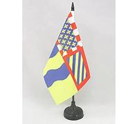 AZ FLAG Drapeau de Table Saône-et-Loire 21x14 cm Socle Plastique