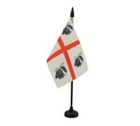 AZ FLAG - Drapeau De Table Sardaigne - 15x10 cm - Mini Drapeau Sarde De Bureau 100% Polyester Avec Hampe De 25cm Et Socle En Plastique Noir