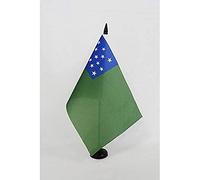 AZ FLAG - Drapeau De Table Seconde République du Vermont 21x14 cm - Petit Drapeau De La Second Vermont Republic De Bureau 100% Polyester Avec Hampe De 25cm Et Socle En Plastique Noir