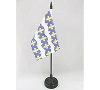 AZ FLAG - Drapeau De Table Seine-et-Marne - 15x10 cm - Mini Drapeau Du Département De La Seine-Et-Marne De Bureau 100% Polyester Avec Hampe De 25cm Et Socle En Plastique Noir