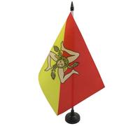 AZ FLAG Drapeau de Table Sicile 21x14cm - Petit Drapeaux DE Bureau sicilien - Italie 14 x 21 cm