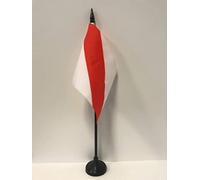 AZ FLAG Drapeau de Table Strasbourg 15x10 cm Polyester 100D Socle Plastique | Usage intérieur Drapeau de bureau français finition cousue et bords renforcés avec mât en plastique et socle en plastique