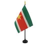 AZ FLAG Drapeau de Table Suriname 15x10 cm Polyester 100D Socle Plastique