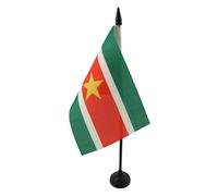 AZ FLAG Drapeau de Table Suriname 15x10 cm Polyester 100D Socle Plastique