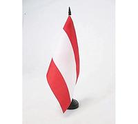 AZ FLAG - Drapeau De Table Tahiti 21x14 cm - Petit Drapeau Tahitien De Bureau 100% Polyester Avec Hampe De 25cm Et Socle En Plastique Noir