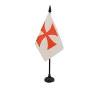 AZ FLAG Drapeau de Table Templiers Ordre du Temple 15x10 cm Socle Plastique