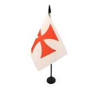 AZ FLAG Drapeau de Table Templiers Ordre du Temple 21x14 cm Socle Plastique